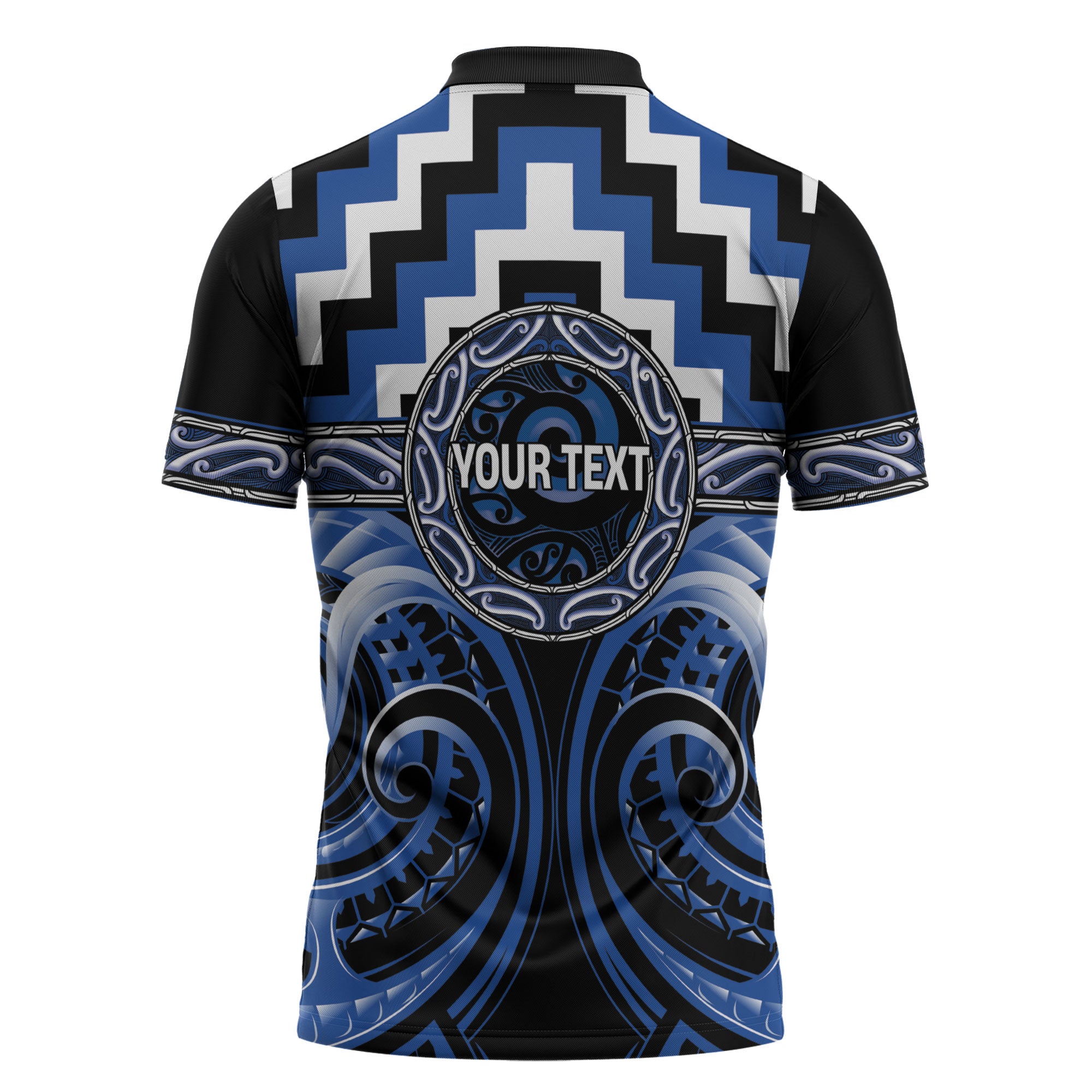 Aotearoa Ngati Ruanui Personalised Zipper Polo Shirt Maori Iwi Poutama Puhoro Tattoo