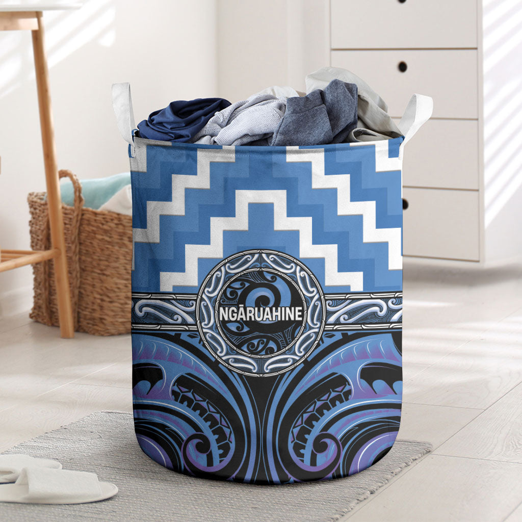 Aotearoa Ngaruahine Laundry Basket Maori Iwi Poutama Puhoro Tattoo