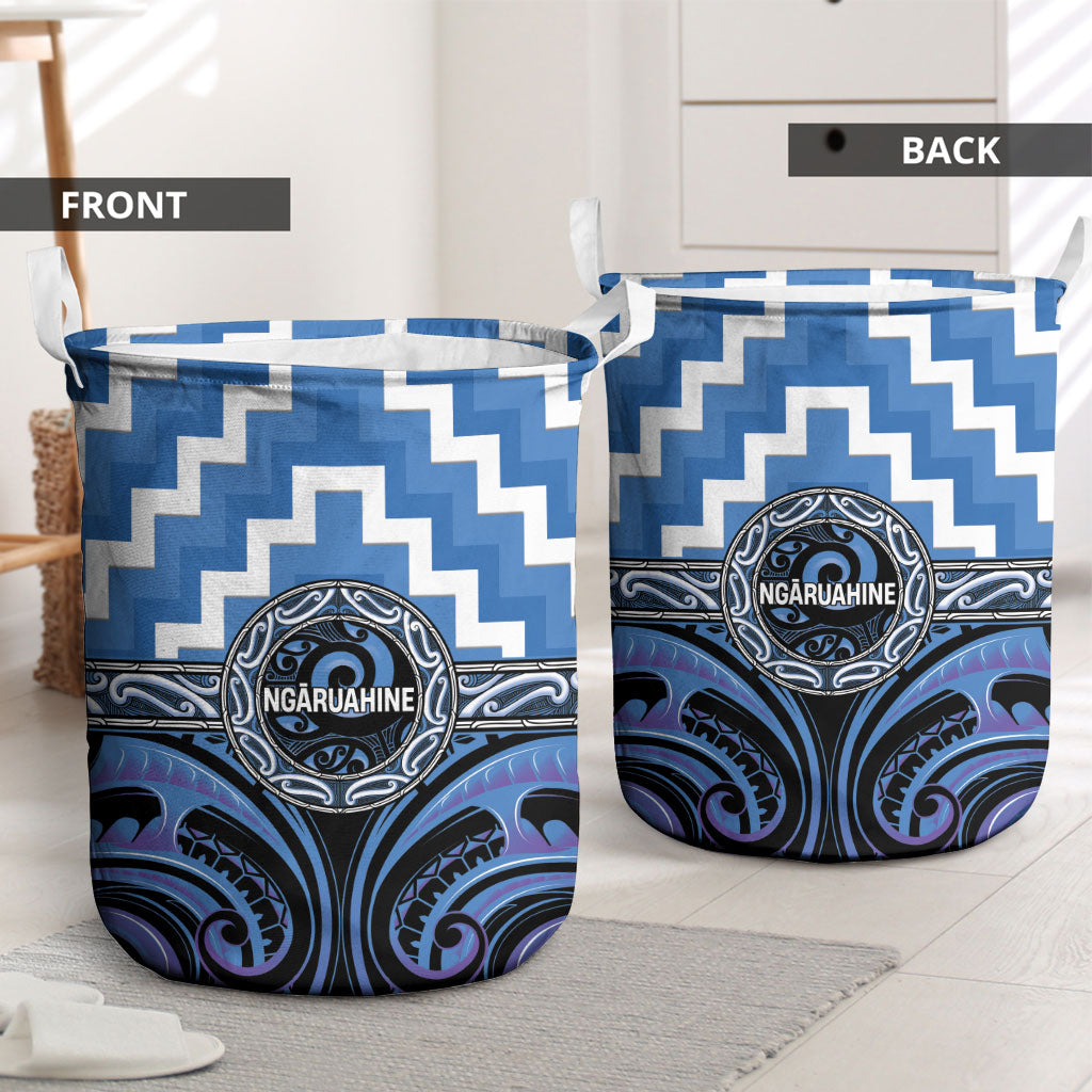 Aotearoa Ngaruahine Laundry Basket Maori Iwi Poutama Puhoro Tattoo