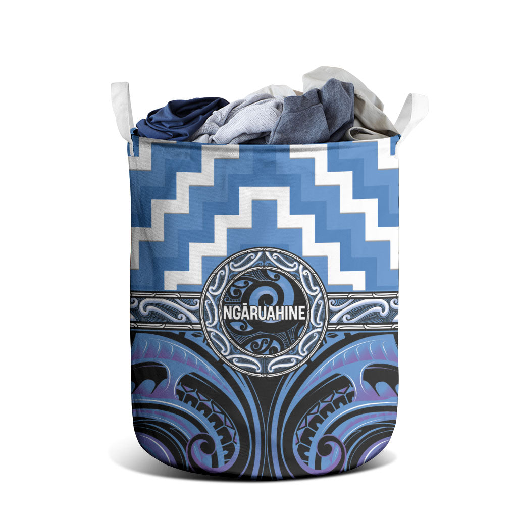 Aotearoa Ngaruahine Laundry Basket Maori Iwi Poutama Puhoro Tattoo