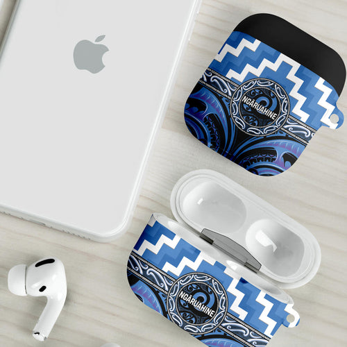 Aotearoa Ngaruahine AirPods Case Maori Iwi Poutama Puhoro Tattoo