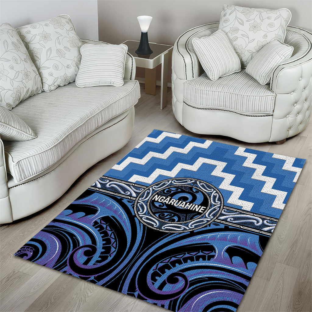 Aotearoa Ngaruahine Area Rug Maori Iwi Poutama Puhoro Tattoo