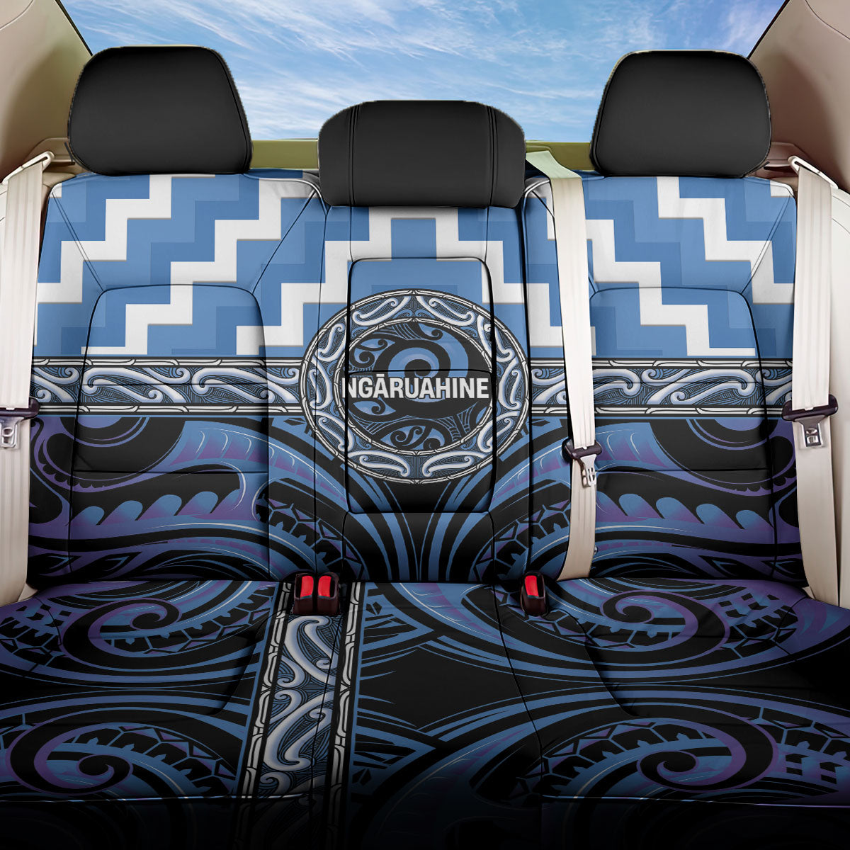 Aotearoa Ngaruahine Back Car Seat Cover Maori Iwi Poutama Puhoro Tattoo