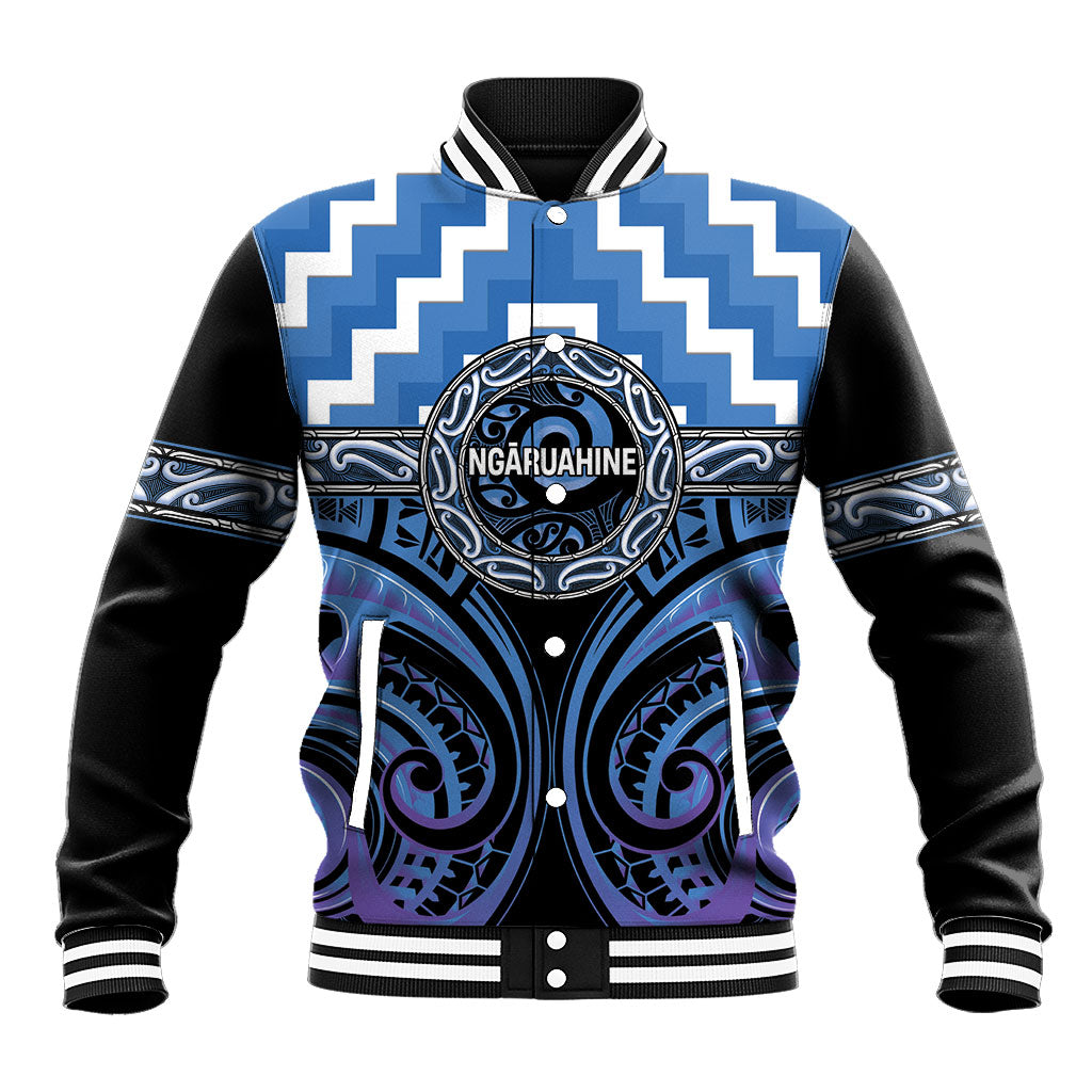 Aotearoa Ngaruahine Personalised Baseball Jacket Maori Iwi Poutama Puhoro Tattoo