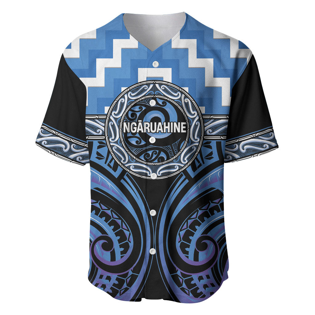 Aotearoa Ngaruahine Personalised Baseball Jersey Maori Iwi Poutama Puhoro Tattoo
