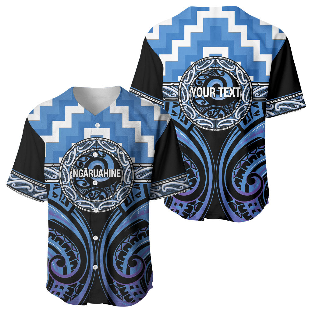 Aotearoa Ngaruahine Personalised Baseball Jersey Maori Iwi Poutama Puhoro Tattoo