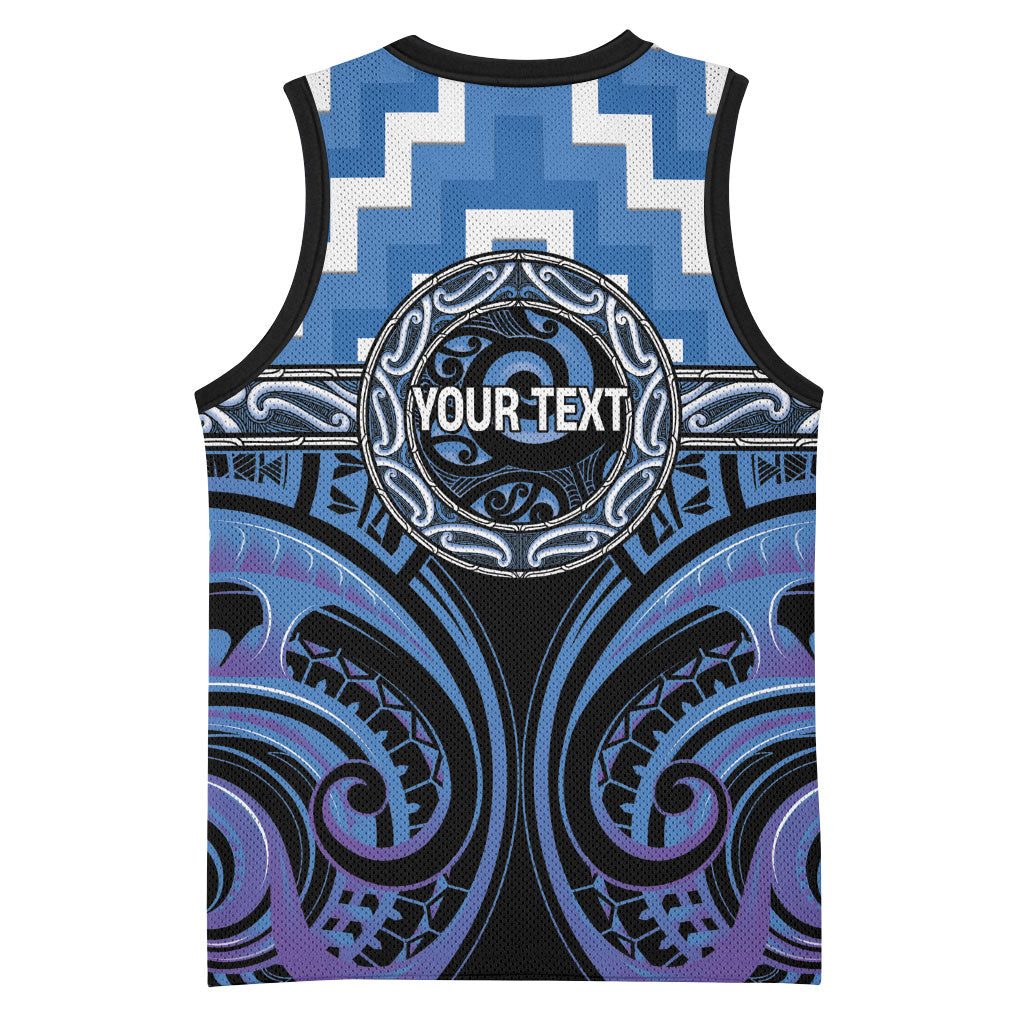 Aotearoa Ngaruahine Personalised Basketball Jersey Maori Iwi Poutama Puhoro Tattoo