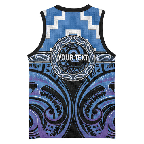 Aotearoa Ngaruahine Personalised Basketball Jersey Maori Iwi Poutama Puhoro Tattoo