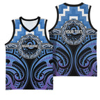 Aotearoa Ngaruahine Personalised Basketball Jersey Maori Iwi Poutama Puhoro Tattoo