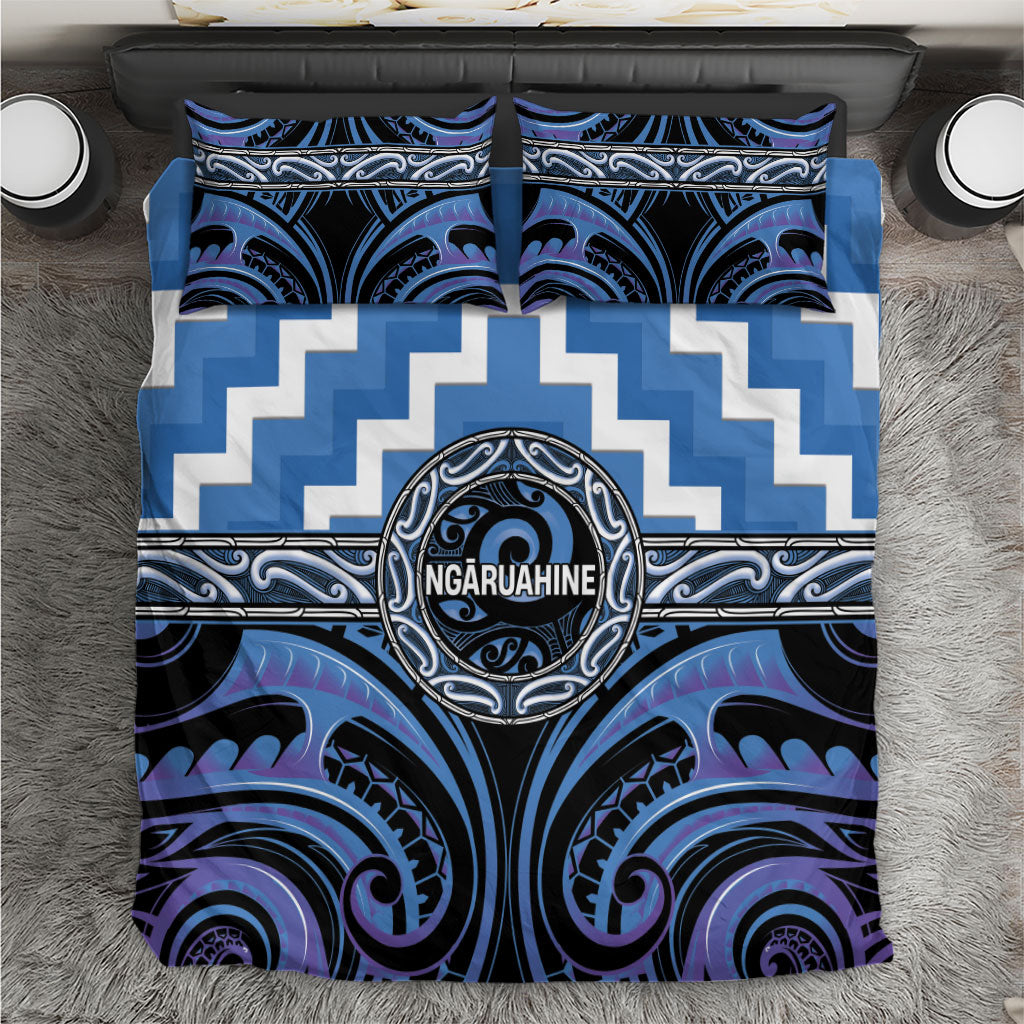 Aotearoa Ngaruahine Bedding Set Maori Iwi Poutama Puhoro Tattoo