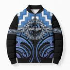 Aotearoa Ngaruahine Personalised Bomber Puffer Jacket Maori Iwi Poutama Puhoro Tattoo