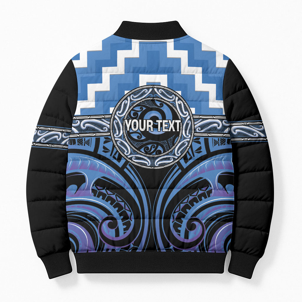 Aotearoa Ngaruahine Personalised Bomber Puffer Jacket Maori Iwi Poutama Puhoro Tattoo