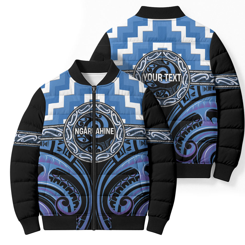 Aotearoa Ngaruahine Personalised Bomber Puffer Jacket Maori Iwi Poutama Puhoro Tattoo