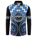 Aotearoa Ngaruahine Personalised Button Sweatshirt Maori Iwi Poutama Puhoro Tattoo