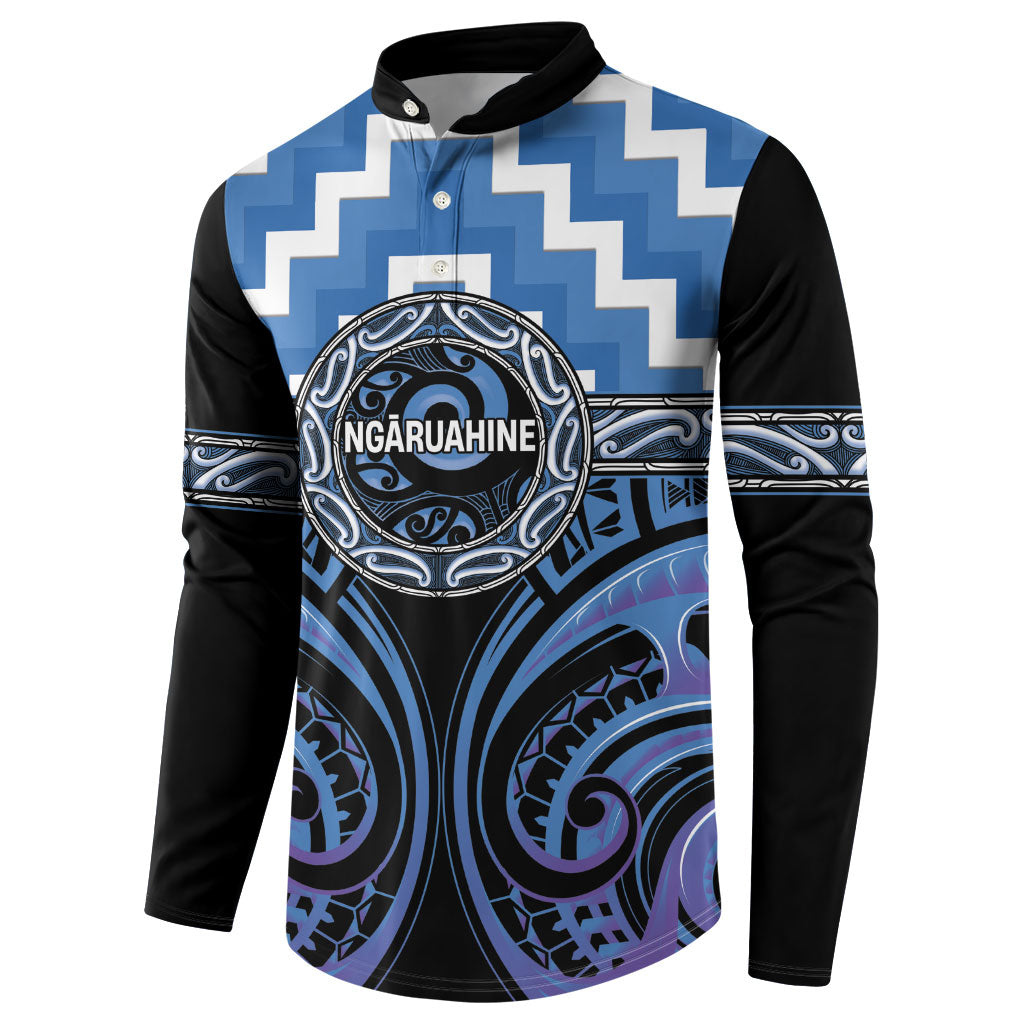 Aotearoa Ngaruahine Personalised Button Sweatshirt Maori Iwi Poutama Puhoro Tattoo