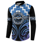Aotearoa Ngaruahine Personalised Button Sweatshirt Maori Iwi Poutama Puhoro Tattoo