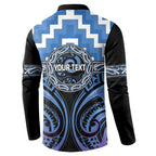 Aotearoa Ngaruahine Personalised Button Sweatshirt Maori Iwi Poutama Puhoro Tattoo