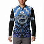 Aotearoa Ngaruahine Personalised Button Sweatshirt Maori Iwi Poutama Puhoro Tattoo