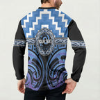 Aotearoa Ngaruahine Personalised Button Sweatshirt Maori Iwi Poutama Puhoro Tattoo