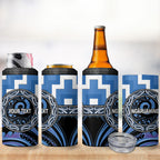 Aotearoa Ngaruahine Personalised 4 in 1 Can Cooler Tumbler Maori Iwi Poutama Puhoro Tattoo