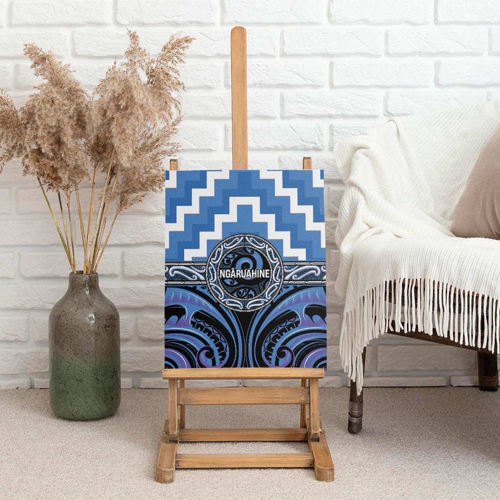 Aotearoa Ngaruahine Canvas Wall Art Maori Iwi Poutama Puhoro Tattoo