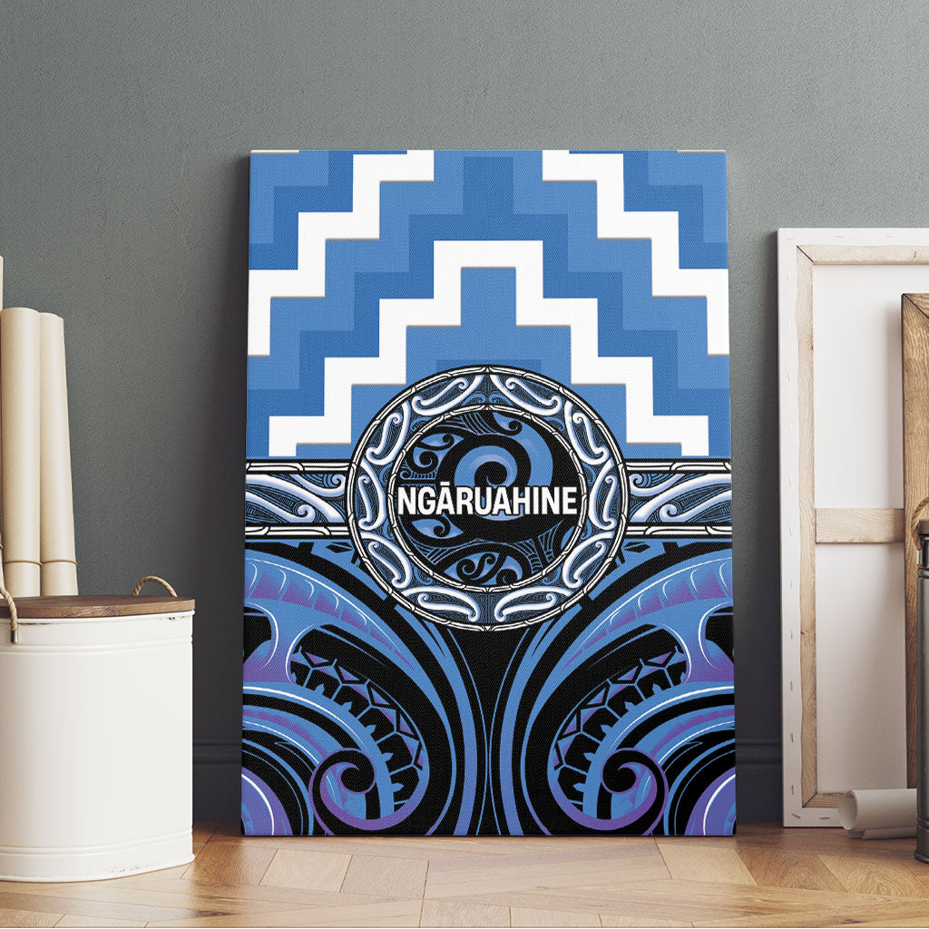 Aotearoa Ngaruahine Canvas Wall Art Maori Iwi Poutama Puhoro Tattoo