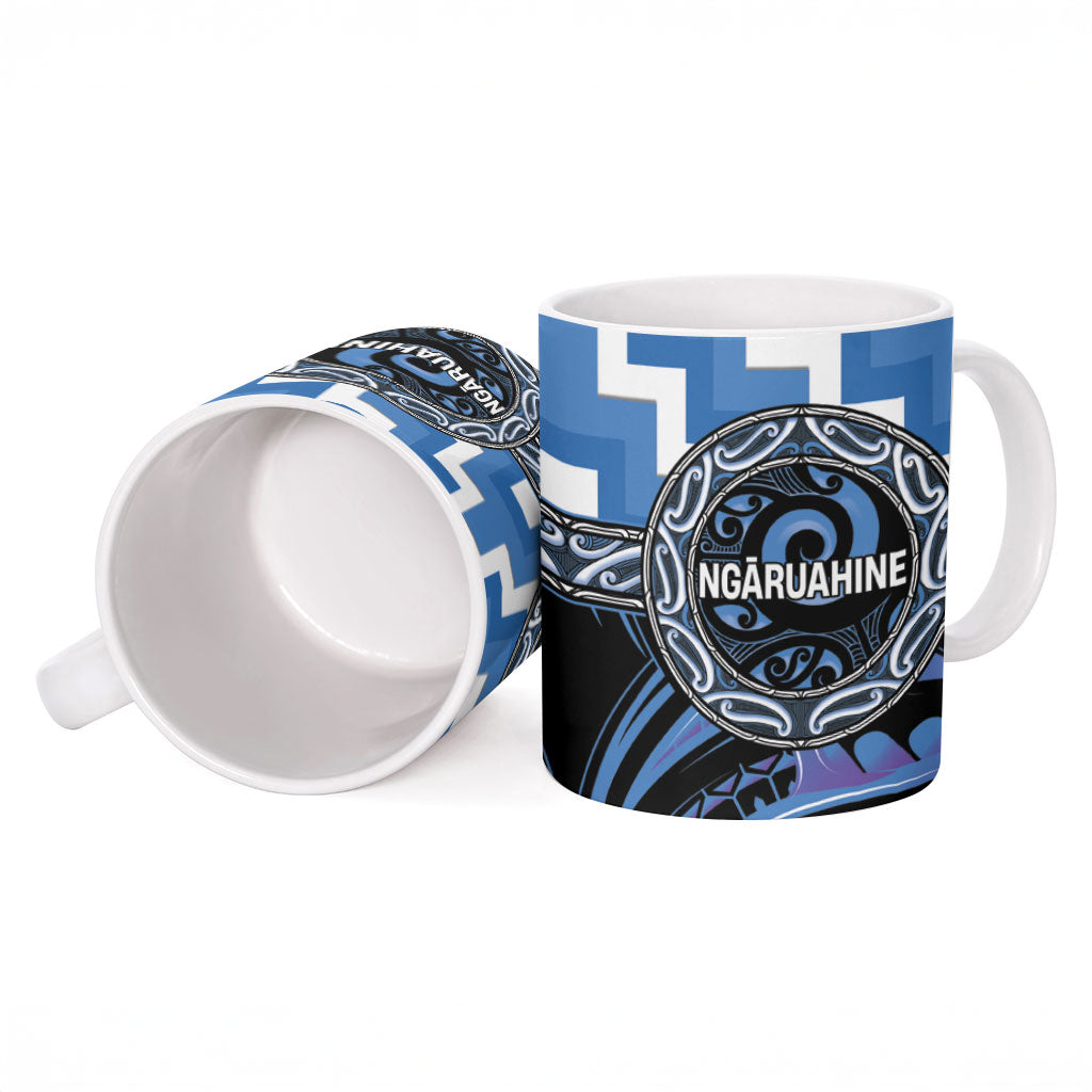Aotearoa Ngaruahine Personalised Ceramic Mug Maori Iwi Poutama Puhoro Tattoo