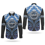 Aotearoa Ngaruahine Personalised Couples Matching Mermaid Dress and Long Sleeve Button Shirt Maori Iwi Poutama Puhoro Tattoo