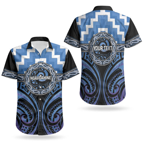 Aotearoa Ngaruahine Personalised Couples Matching Off Shoulder Maxi Dress and Hawaiian Shirt Maori Iwi Poutama Puhoro Tattoo