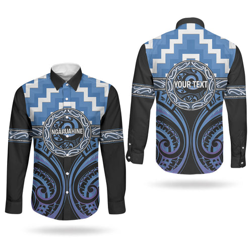 Aotearoa Ngaruahine Personalised Couples Matching Off Shoulder Short Dress and Long Sleeve Button Shirt Maori Iwi Poutama Puhoro Tattoo