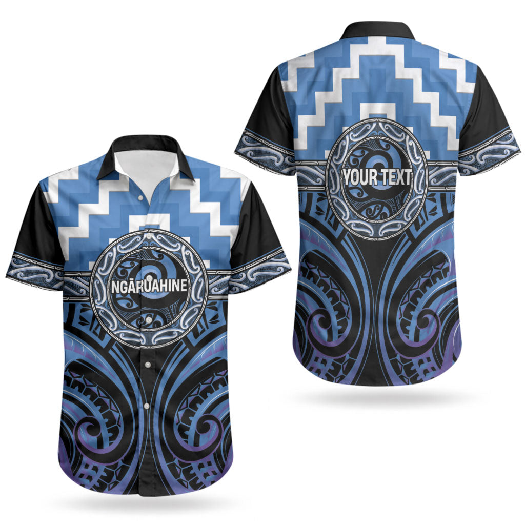 Aotearoa Ngaruahine Personalised Couples Matching Puletasi and Hawaiian Shirt Maori Iwi Poutama Puhoro Tattoo