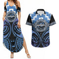 Aotearoa Ngaruahine Personalised Couples Matching Summer Maxi Dress and Hawaiian Shirt Maori Iwi Poutama Puhoro Tattoo
