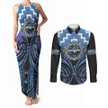 Aotearoa Ngaruahine Personalised Couples Matching Tank Maxi Dress and Long Sleeve Button Shirt Maori Iwi Poutama Puhoro Tattoo