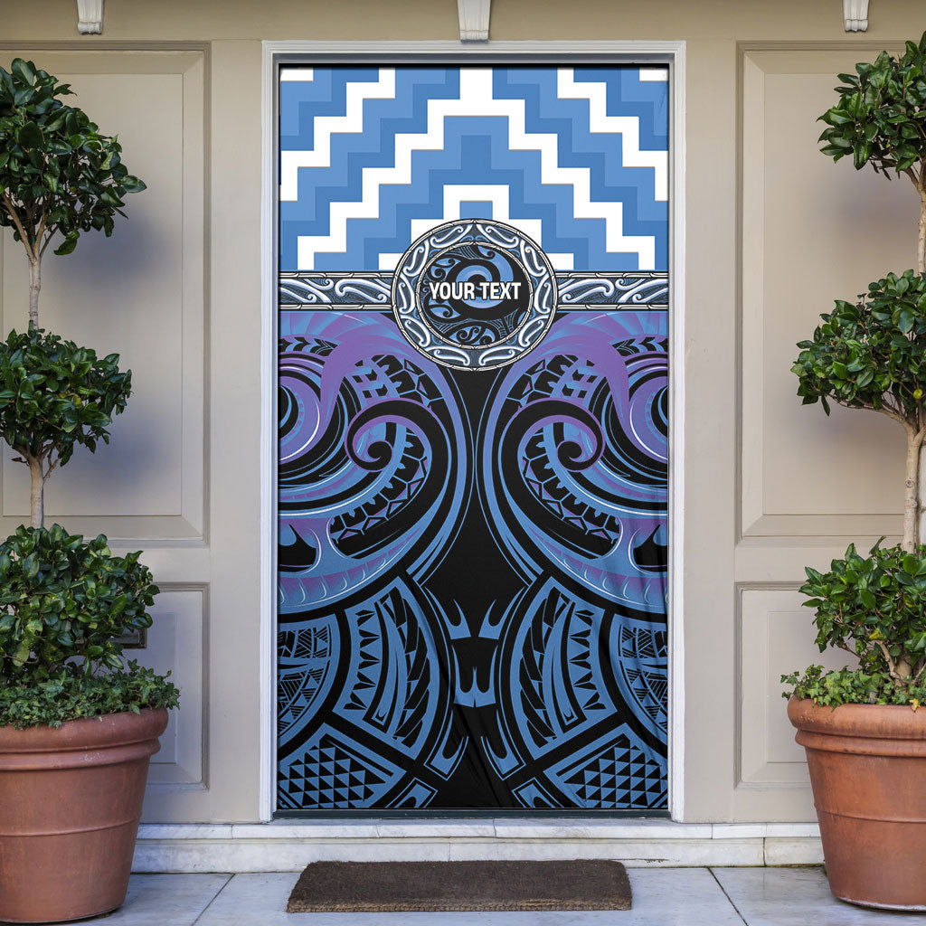 Aotearoa Ngaruahine Personalised Door Cover Maori Iwi Poutama Puhoro Tattoo