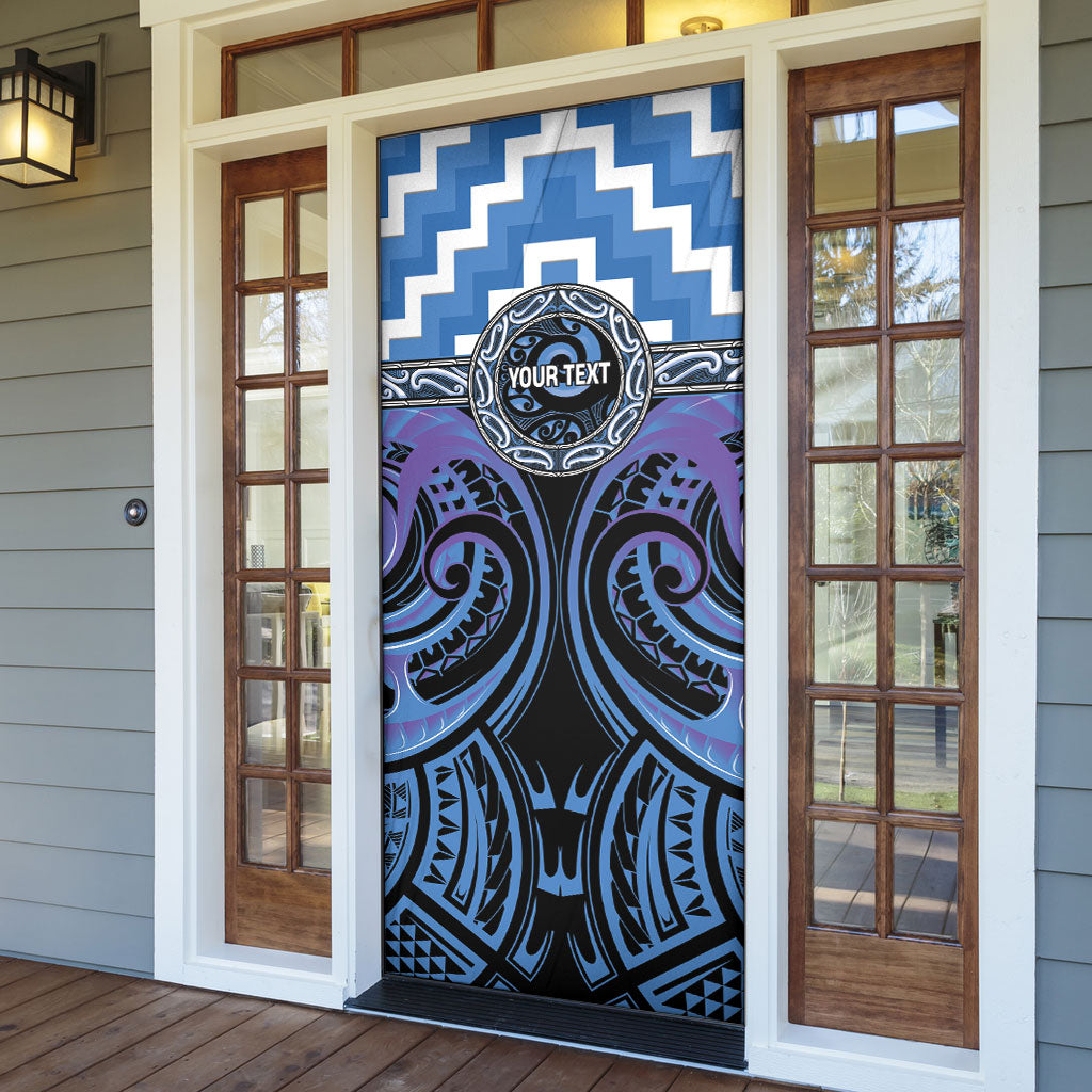 Aotearoa Ngaruahine Personalised Door Cover Maori Iwi Poutama Puhoro Tattoo