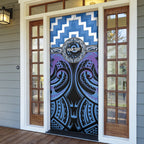 Aotearoa Ngaruahine Personalised Door Cover Maori Iwi Poutama Puhoro Tattoo