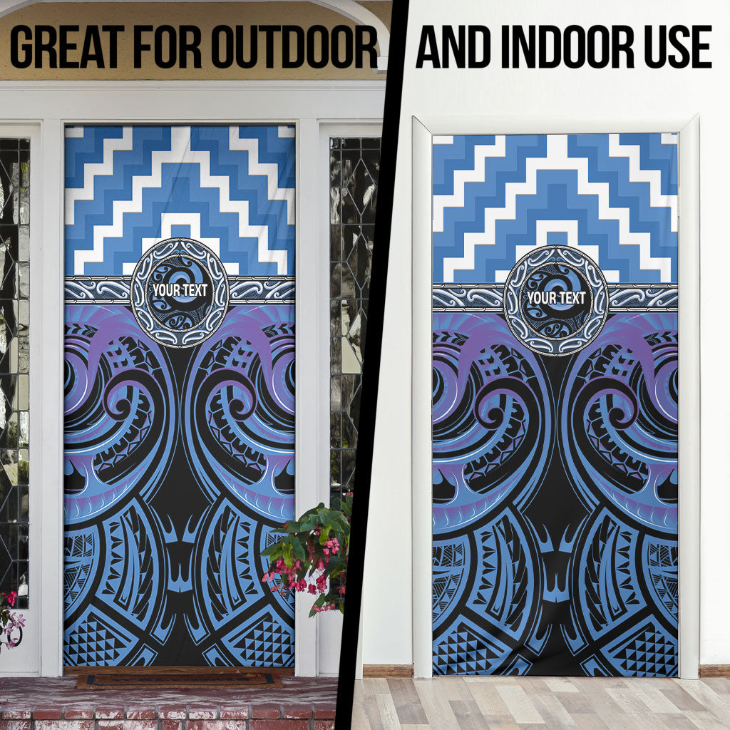 Aotearoa Ngaruahine Personalised Door Cover Maori Iwi Poutama Puhoro Tattoo