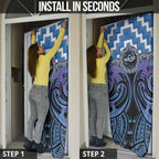 Aotearoa Ngaruahine Personalised Door Cover Maori Iwi Poutama Puhoro Tattoo