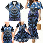 Aotearoa Ngaruahine Personalised Family Matching Mermaid Dress and Hawaiian Shirt Maori Iwi Poutama Puhoro Tattoo
