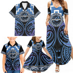 Aotearoa Ngaruahine Personalised Family Matching Summer Maxi Dress and Hawaiian Shirt Maori Iwi Poutama Puhoro Tattoo