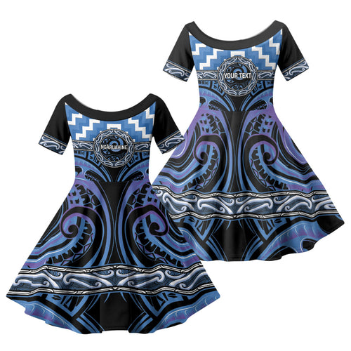 Aotearoa Ngaruahine Personalised Family Matching Summer Maxi Dress and Hawaiian Shirt Maori Iwi Poutama Puhoro Tattoo