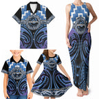 Aotearoa Ngaruahine Personalised Family Matching Tank Maxi Dress and Hawaiian Shirt Maori Iwi Poutama Puhoro Tattoo