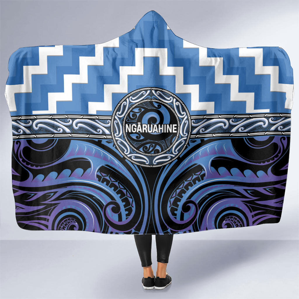 Aotearoa Ngaruahine Hooded Blanket Maori Iwi Poutama Puhoro Tattoo