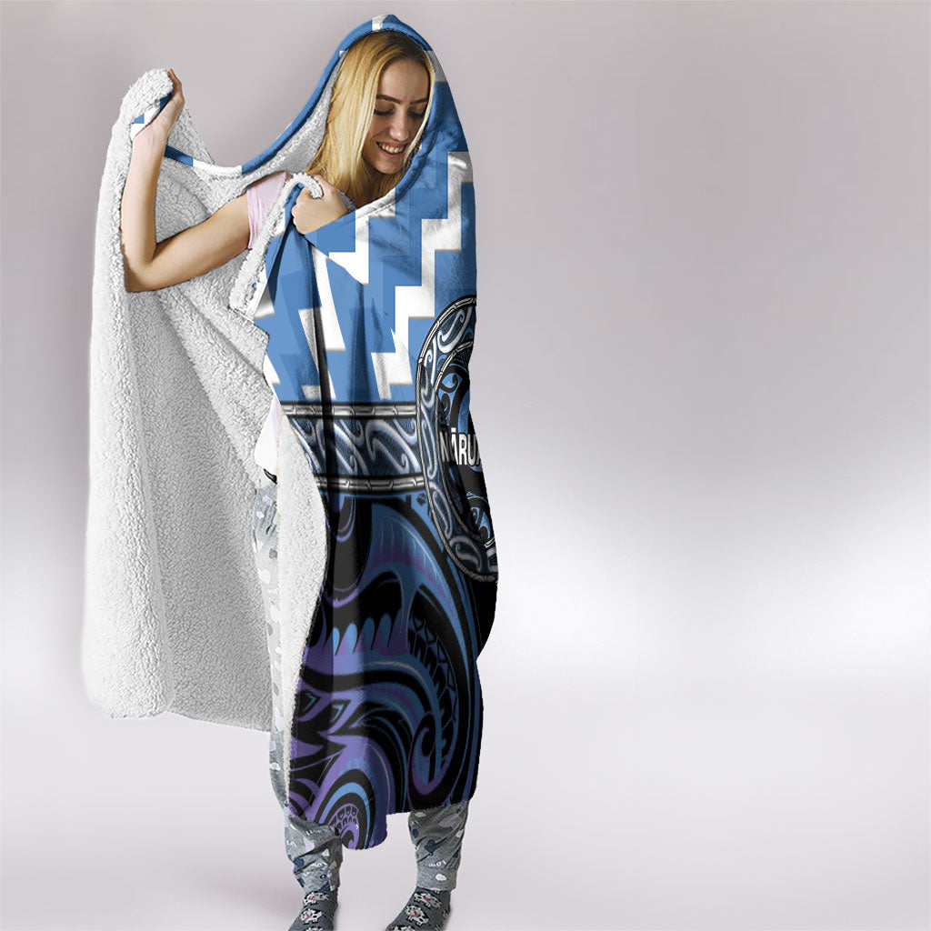 Aotearoa Ngaruahine Hooded Blanket Maori Iwi Poutama Puhoro Tattoo