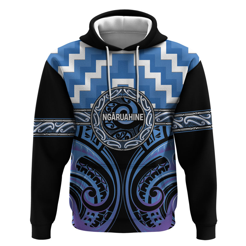 Aotearoa Ngaruahine Personalised Hoodie Maori Iwi Poutama Puhoro Tattoo
