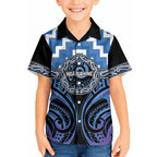 Aotearoa Ngaruahine Personalised Kid Hawaiian Shirt Maori Iwi Poutama Puhoro Tattoo