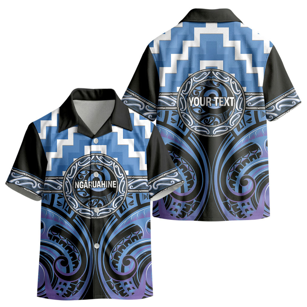 Aotearoa Ngaruahine Personalised Kid Hawaiian Shirt Maori Iwi Poutama Puhoro Tattoo