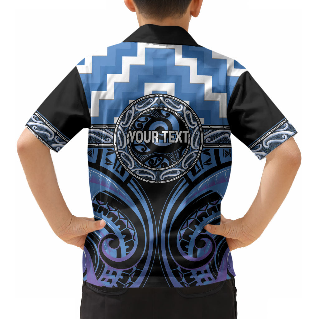 Aotearoa Ngaruahine Personalised Kid Hawaiian Shirt Maori Iwi Poutama Puhoro Tattoo
