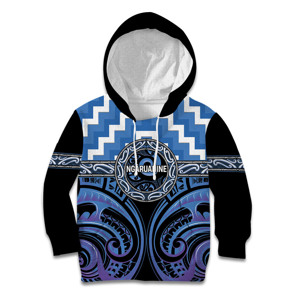 Aotearoa Ngaruahine Personalised Kid Hoodie Maori Iwi Poutama Puhoro Tattoo