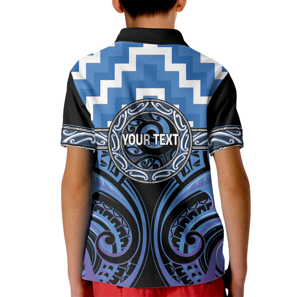 Aotearoa Ngaruahine Personalised Kid Polo Shirt Maori Iwi Poutama Puhoro Tattoo
